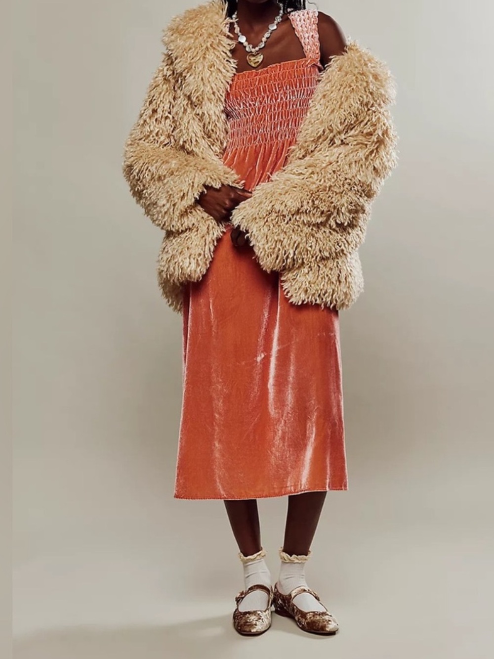 Free People Camille Midi Golden Ochre Combo Sz Xs fits oversized Coquette Girl